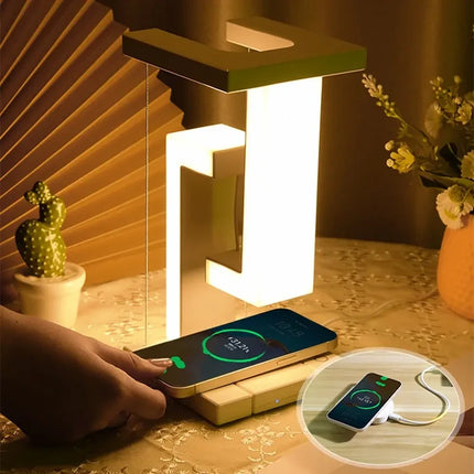 Wireless Charger with Levitating Design & LED Lights | Multi-Functional Charging Station for Home and Office