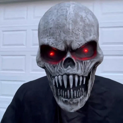 Halloween Animatronics Pop Up Grim Reaper, Animated Skeleton with LED Eyes and Sound – image 4