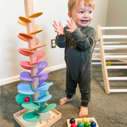 Toddler Toys, Wooden Musical Toy with Sound Tree and 10 Baubles, Cause and Effect Toys for 1 Year Old and Up
