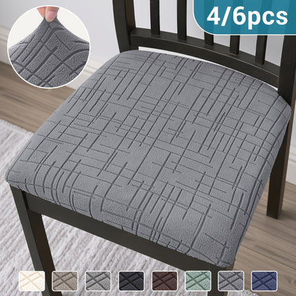 Chair Covers for Dining Room, Dining Chair Slipcovers Set of 4 or 6, Cross Pattern Stretch Chair Covers