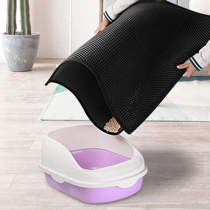 Waterproof Honeycomb Cat Litter Mat with Soft EVA Material | Prevents Litter Scatter and Protects Floors