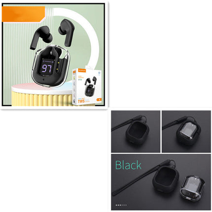 Mini Transparent Wireless Bluetooth Headset with LED Power Display | Noise Reduction for Ultimate Music Freedom