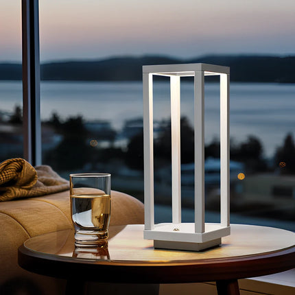 Cordless Dimmable Lantern with Touch Control | Modern Aluminum Design for Indoor & Outdoor Illumination
