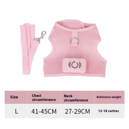 Wearable Air Conditioner Dog Harness with Cooling System & Light-Up Feature | Comfortable Safety Solution for Small Dogs