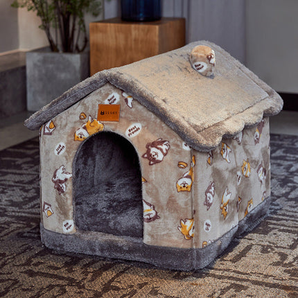 Cozy Foldable Pet House with Self-Warming Fabric | Durable & Portable Winter Bed for Dogs and Cats