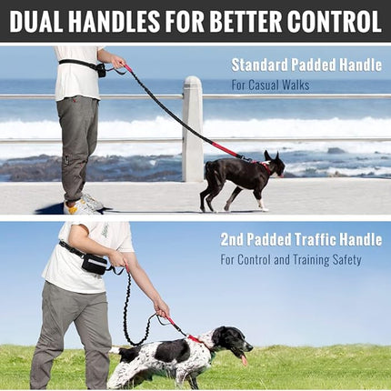 Hands Free Dog Leash, Waist Dog Leash with Belt and Bag – image 9