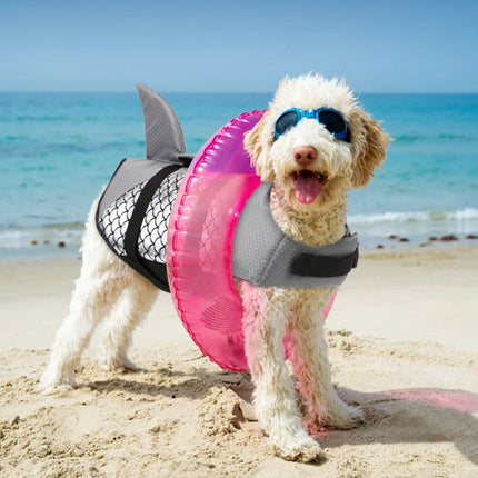 Dog Life Jacket with Shark Pattern Design | Safe Swimming Gear for Corgis and Small Pets