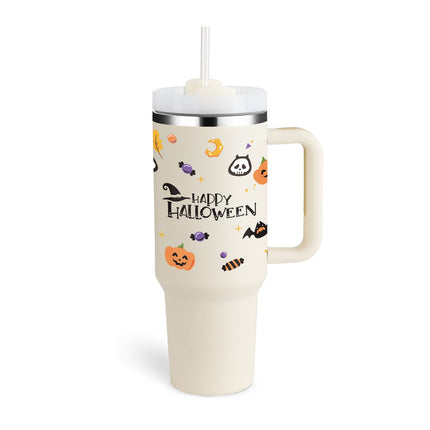 40 Oz Insulated Tumbler with Handle & Straw | Double-Wall Vacuum Insulation for Hot or Cold Beverages
