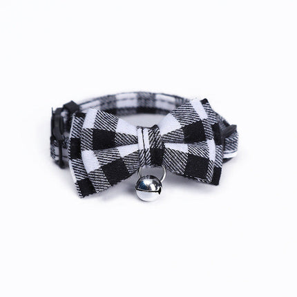 Check Pattern Cotton Dog Collar with Bowknot Option | Stylish and Comfortable Accessory for Pets in Vibrant Colors