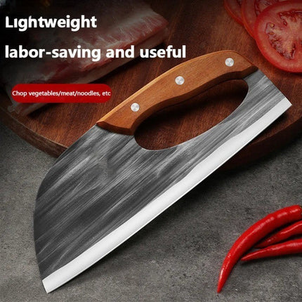 Chef Knife, Forged Stainless Steel Kitchen Knife with Wooden Handle