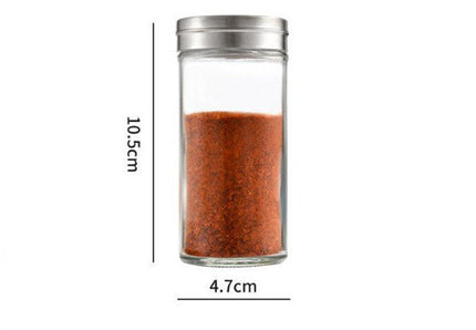 Punch-Free Spice Rack with 6 Glass Jars | Installation-Free Kitchen Organizer for Modern Simplicity