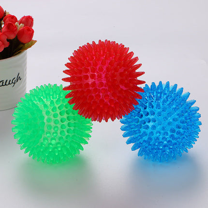 TPR Spiky Squeak Ball for Dogs with Engaging Texture | Durable Chew Toy for Playtime Fun and Oral Health