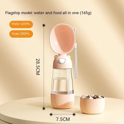 Portable Dog Water Dispenser Cup with Food Bowl | Easy-Clean PP Plastic for Hydration on the Go