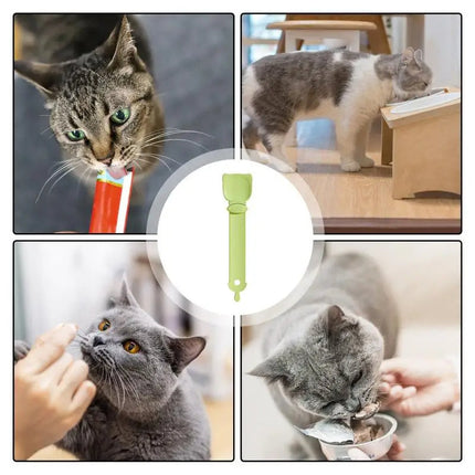 Cat Treat Spoon with Squeeze Feature for Easy Serving | Mess-Free Feeding Tool for Happy Cats