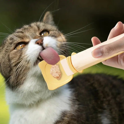 Cat Treat Spoon with Squeeze Feature for Easy Serving | Mess-Free Feeding Tool for Happy Cats