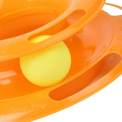 Triple-Level Cat & Dog Toy with Interactive Colorful Balls | Engaging Play Station for Training and Fun