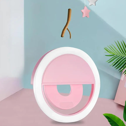 Clip-On Selfie Ring Light with Adjustable Brightness | Portable Lighting for Perfect Photos and Videos