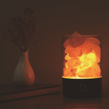 Himalayan Salt Crystal Lamp with Negative Ion Generator | Air Purifier and Stress Relief Night Light