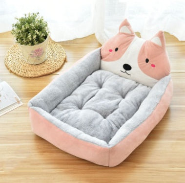 Dog Bed with Removable Washable Cover & Cartoon Design | Cozy Nest for Large Breeds like Golden Retrievers