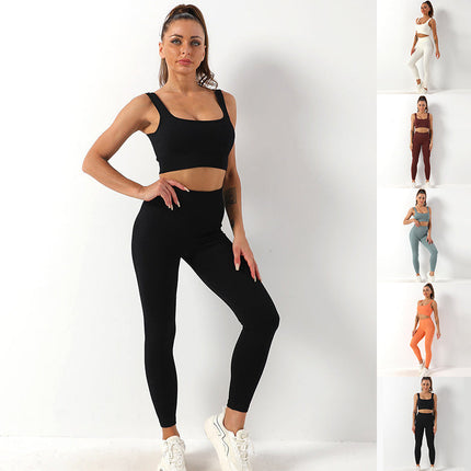 Seamless Yoga Set for Women with High-Waisted Leggings | Comfortable Activewear for Stylish Workouts