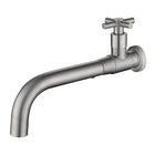 Wall Mounted Bathroom Faucet, Bathroom Sink Faucet with Valve, Stainless Steel Wall Mount Faucet with Swivel Spout