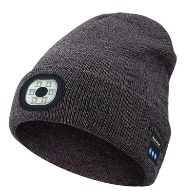 Bluetooth Beanie with LED Light, Knit Beanie with Headphones and Mic