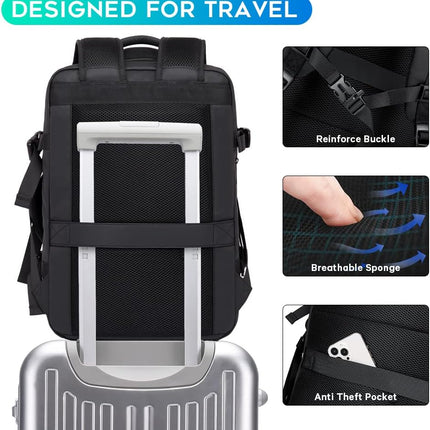 Expandable Travel Backpack, Laptop Backpack with Wet Pouch