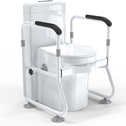 Toilet Safety Rails, Adjustable Toilet Safety Frame, Toilet Rails for Seniors and Elderly, Mobility Aids for Bathroom