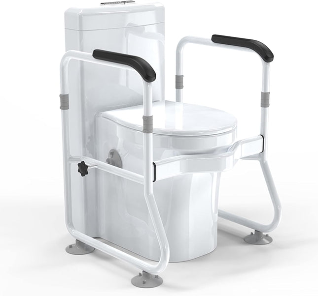 Toilet Safety Rails, Adjustable Toilet Safety Frame, Toilet Rails for Seniors and Elderly, Mobility Aids for Bathroom