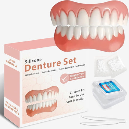 Moldable False Teeth | Adjustable Dentures for Men & Women with Natural Look | Comfortable Fit for Confident Smiling