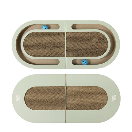 Folding Cat Scratcher with Ball for Interactive Play | Durable Eco-Friendly Design for Claw Grinding and Rest