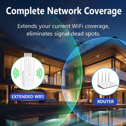 Wireless Internet Booster | Long-Range Outdoor WiFi Range Extender with Weather-Resistant Design | Signal Booster for Home & Garden