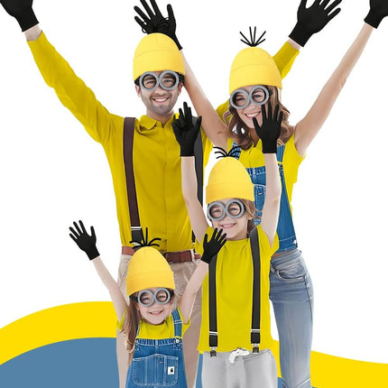 Halloween Costume Accessories, Yellow Hat with Goggles and Gloves – image 6