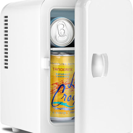 Compact Mini Fridge | Small Fridge 4L Portable Cooler with Adjustable Shelves | Ideal for Medication, Skincare, Beverages & Snacks in Bedroom, Car, or Office