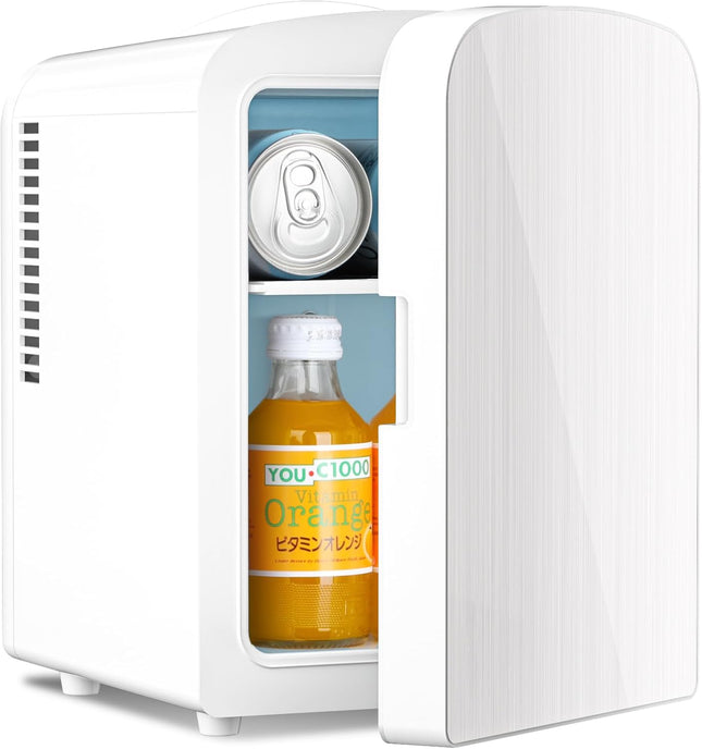 Compact Mini Fridge | Small Fridge 4L Portable Cooler with Adjustable Shelves | Ideal for Medication, Skincare, Beverages & Snacks in Bedroom, Car, or Office