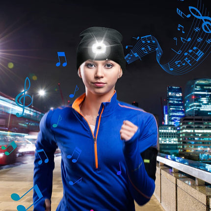 Bluetooth Beanie Hat with LED Light, Unisex Acrylic Beanie with Light – image 11