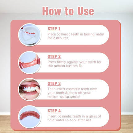 Moldable False Teeth | Adjustable Dentures for Men & Women with Natural Look | Comfortable Fit for Confident Smiling