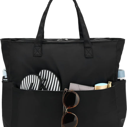 Vepine | Extra Large Waterproof Beach Tote Bag with Wet Compartment | Stylish Carry-On for Weekend Travel