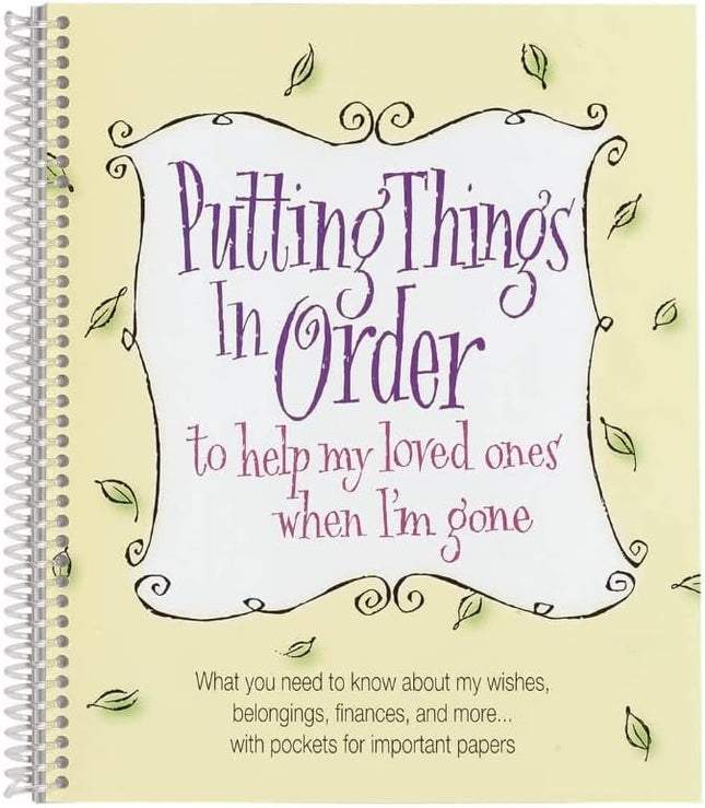 End of Life Planner with Pockets, Final Wishes Book, Funeral Planner for Loved Ones, Spiral Bound Legacy Book