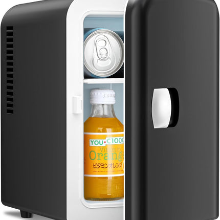 Compact Mini Fridge | Small Fridge 4L Portable Cooler with Adjustable Shelves | Ideal for Medication, Skincare, Beverages & Snacks in Bedroom, Car, or Office