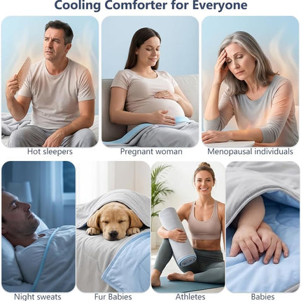 Cozy Nights | Washable Cooling Comforter Queen Size with Reversible Design | Lightweight Bedding for Hot Sleepers