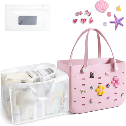 Vepine Water-Resistant Rubber Tote Bag with Sandproof Design | Stylish Vacation Essential for Summer Fun