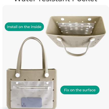 Vepine Water-Resistant Rubber Tote Bag with Sandproof Design | Stylish Vacation Essential for Summer Fun
