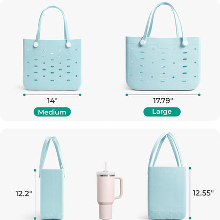 Vepine Water-Resistant Rubber Tote Bag with Sandproof Design | Stylish Vacation Essential for Summer Fun