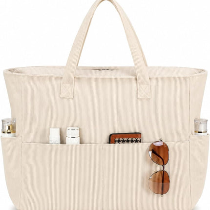 Coastal Collection | Large Waterproof Beach Tote Bag with Zipper & Wet Pocket | Versatile for Travel, Gym, and Grocery