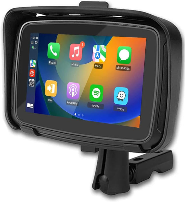 Portable CarPlay Screen for Motorcycle, Motorcycle CarPlay and Android Auto Display, Waterproof Motorcycle Navigation