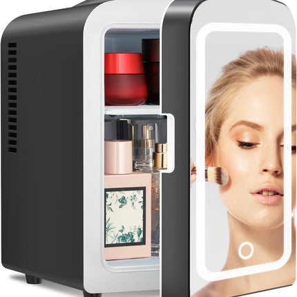 Compact Mini Fridge | Small Fridge 4L Portable Cooler with Adjustable Shelves | Ideal for Medication, Skincare, Beverages & Snacks in Bedroom, Car, or Office