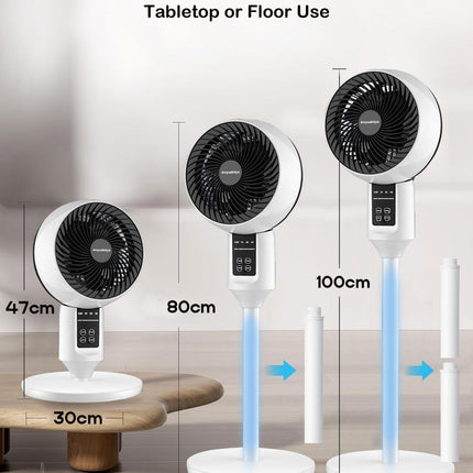 Oscillating Fan with Remote Control, Adjustable Standing Fan for Bedroom