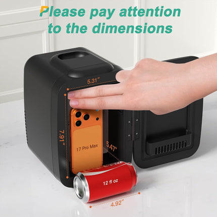 Vepine Refrigerator Mini Fridge with Cooling & Heating | 4L Capacity for Medication, Skincare, Food, & Dorm Use