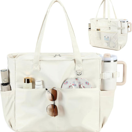 Coastal Escape | Extra Large Waterproof Beach Tote Bag with Wet Compartment | Stylish Carry-On for Weekend Getaways